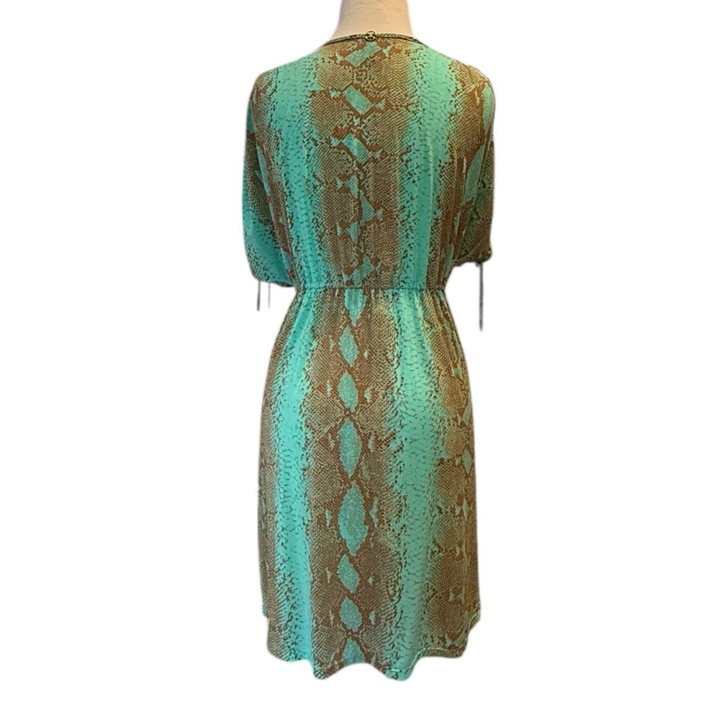 ViX by Paula Hermanny Snakeskin Print Beach Coverup Drawstring Deep V Neck Large - Picture 3 of 14